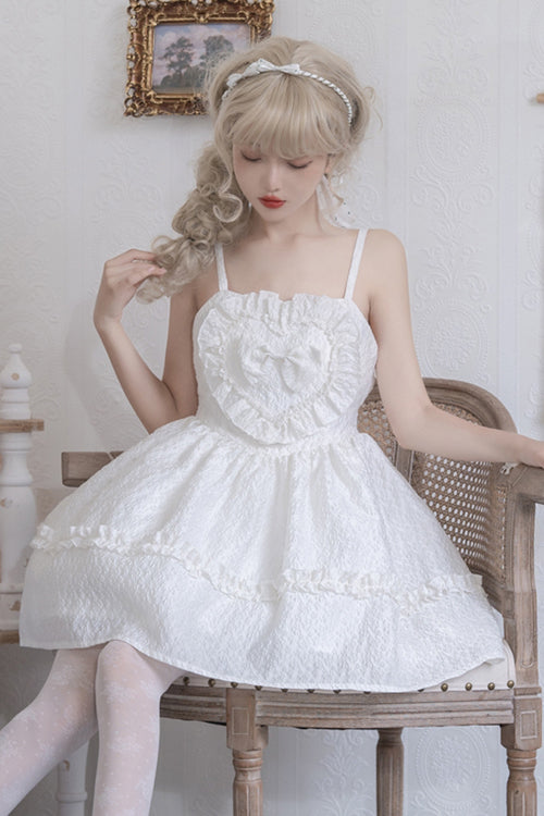 Dolce a vita alta con fiocco a cuore increspato in chiffon (solo abito) vista dettagliata 2