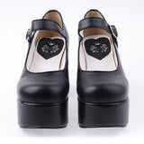 Black PU Round Toe Platform Lolita Shoes - Product - 3