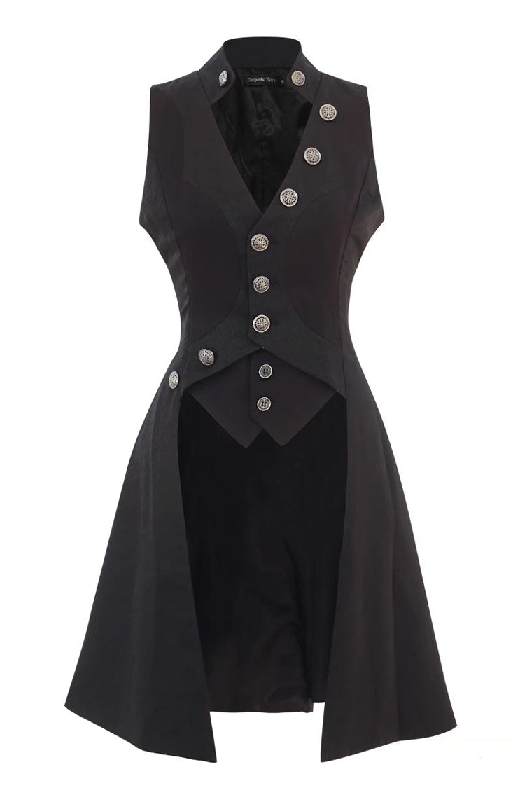 Black The Eternal Poem of True Night Sleeveless Vintage Elegant Prince Ouji Lolita Vest Coat - Black - 1