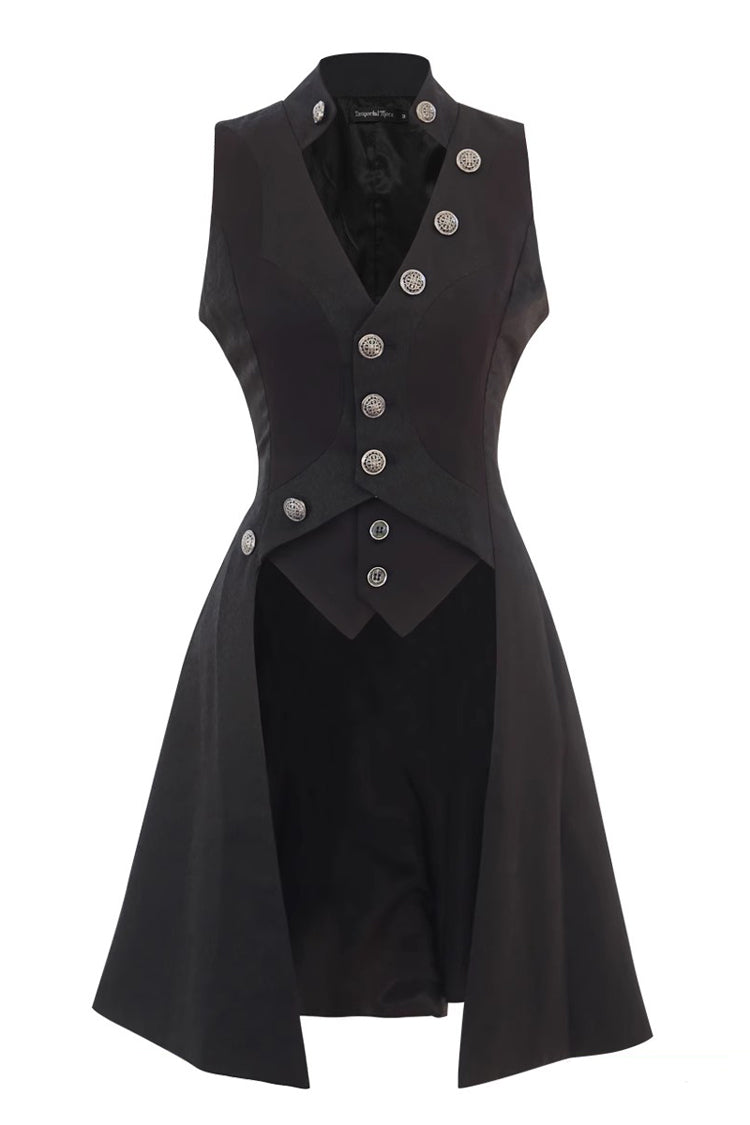Black The Eternal Poem of True Night Sleeveless Vintage Elegant Prince Ouji Lolita Vest Coat - Black - 1