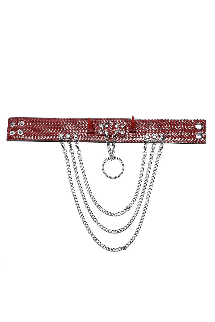 Snakeskin Faux Leather Metal Rivets Women's Steampunk Choker 2 Colors - Product - 14