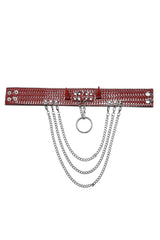 Snakeskin Faux Leather Metal Rivets Women's Steampunk Choker 2 Colors - Product - 14