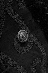 Black Hooded Long Fur Mens Gothic Cloak - Product - 10