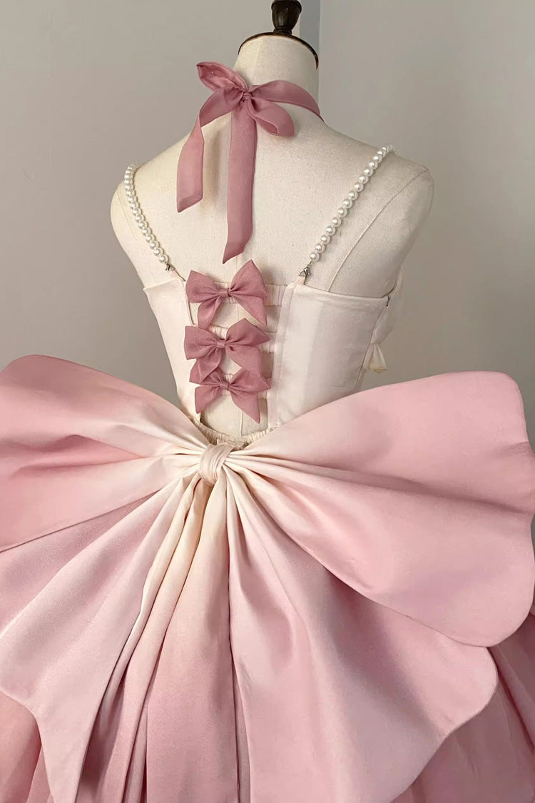 Gradient Pink Hanayome Hollow Bowknot Sweet Princess Lolita Dress - Product - 9