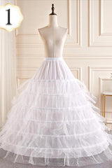 White Multi-Layered Hanayome Fishbone Sweet Lolita Long Petticoat - Product - 3