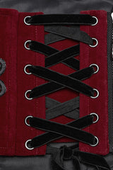 Embroidery Lace-Up Zipper Women's Gothic Corset 2 Colors - Product - 12