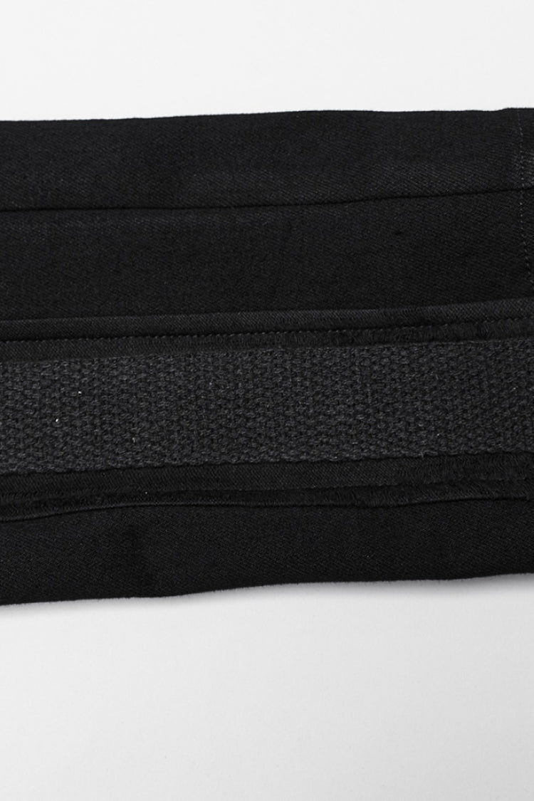 Black Triangular Stitching Mesh Buckle Women's Punk Pants - Product - 7