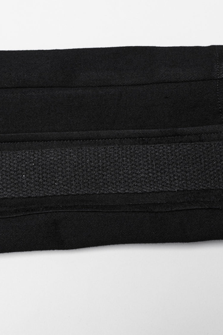 Black Triangular Stitching Mesh Buckle Women's Punk Pants - Product - 7