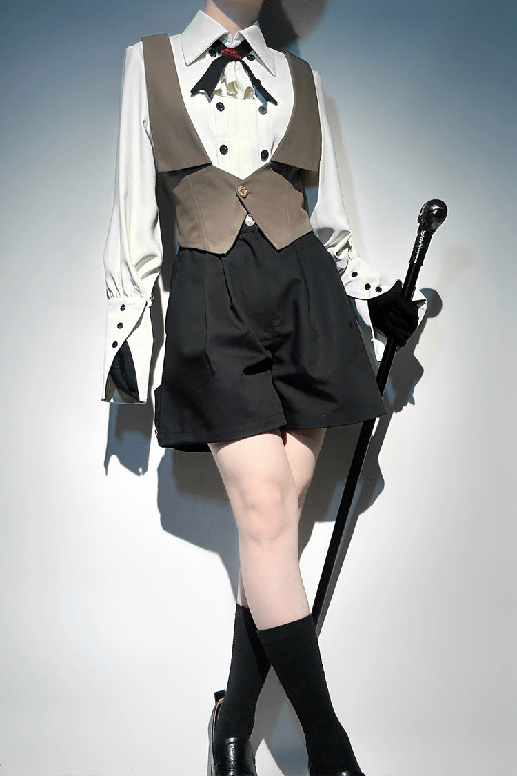 Brown [Little Detective] Ouji Handsome Lolita Vest - Brown - 1