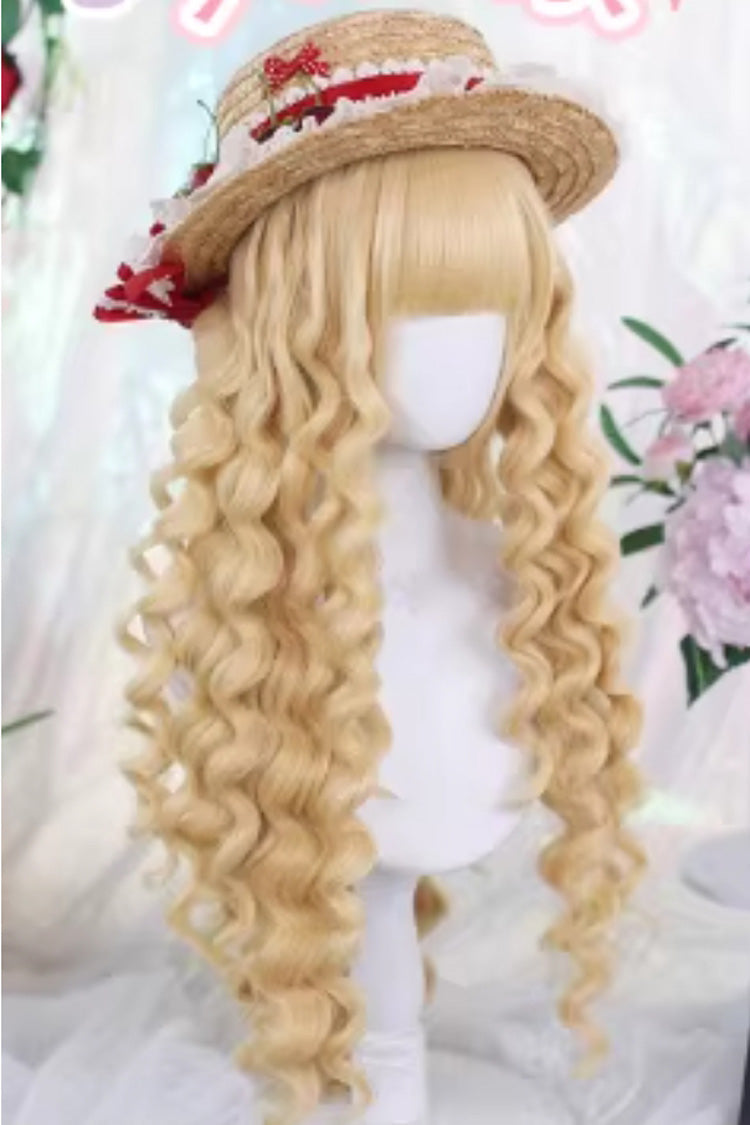 Blonde Wispy Bangs Long Ringlets Sweet Lolita Wig - Product - 4