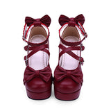 Bowknot Round-toe Sweet Lolita High Heel Shoes - Product - 8