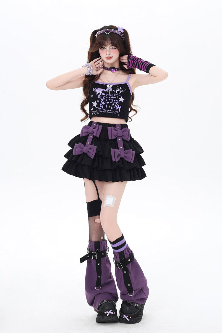 [Kozaya Nana] Triple-Layered Ruffle Bowknot Sweet Japanese Lolita Skirt 2 Colors - Product - 13