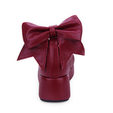 Round-toe Shallow Mouth Bowknot Cute Lolita Middle Heels Shoes - Product - 11