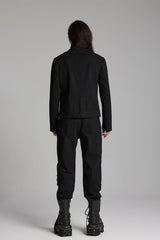 Black Buckle-up Rivets Long Sleeves Men's Punk Jacket - Product - 5