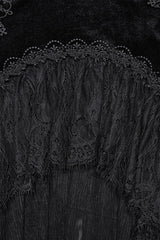 Black Ruffle Stitching Lace Women's Gothic Fishtailed Skirt - Product - 6