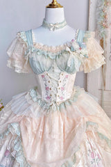 [Cream Point] Short Sleeves Embroidery Bowknot Lace Sweet Lolita Blouse - Product - 6