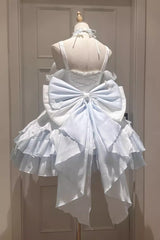 [Swan Lake] Multi-Layered Ruffle Bowknot Gothic Princess Lolita Jsk Dress 2 Colors - Product - 4