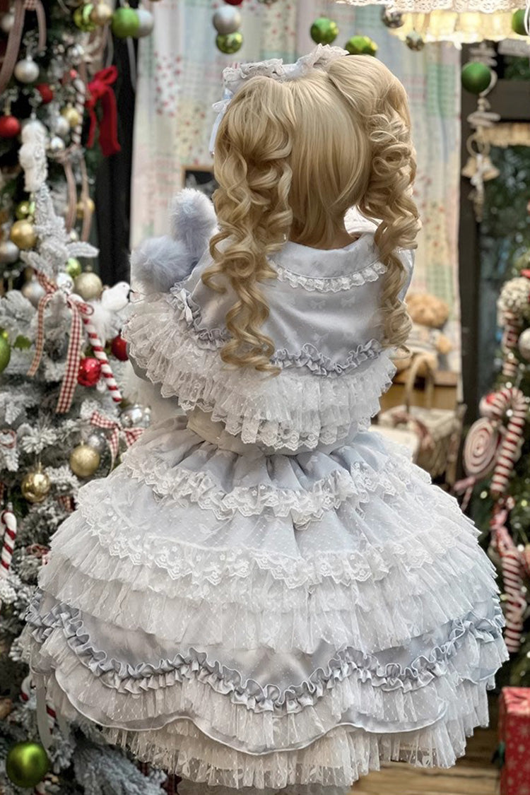 [Girl Doll] Multi-Layered Ruffle Bowknot Lace Sweet Princess Lolita Jsk Dress - Product - 8