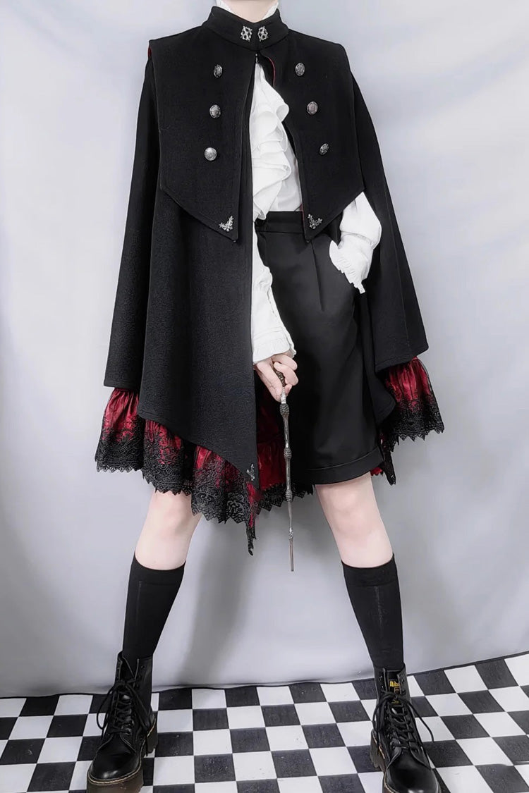 Double-breasted Gothic Prince Handsome Ouji Lolita Cloak Coat 3 Colors - Product - 9