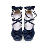 Bowknot Round-toe Sweet Lolita High Heel Shoes - Product - 5