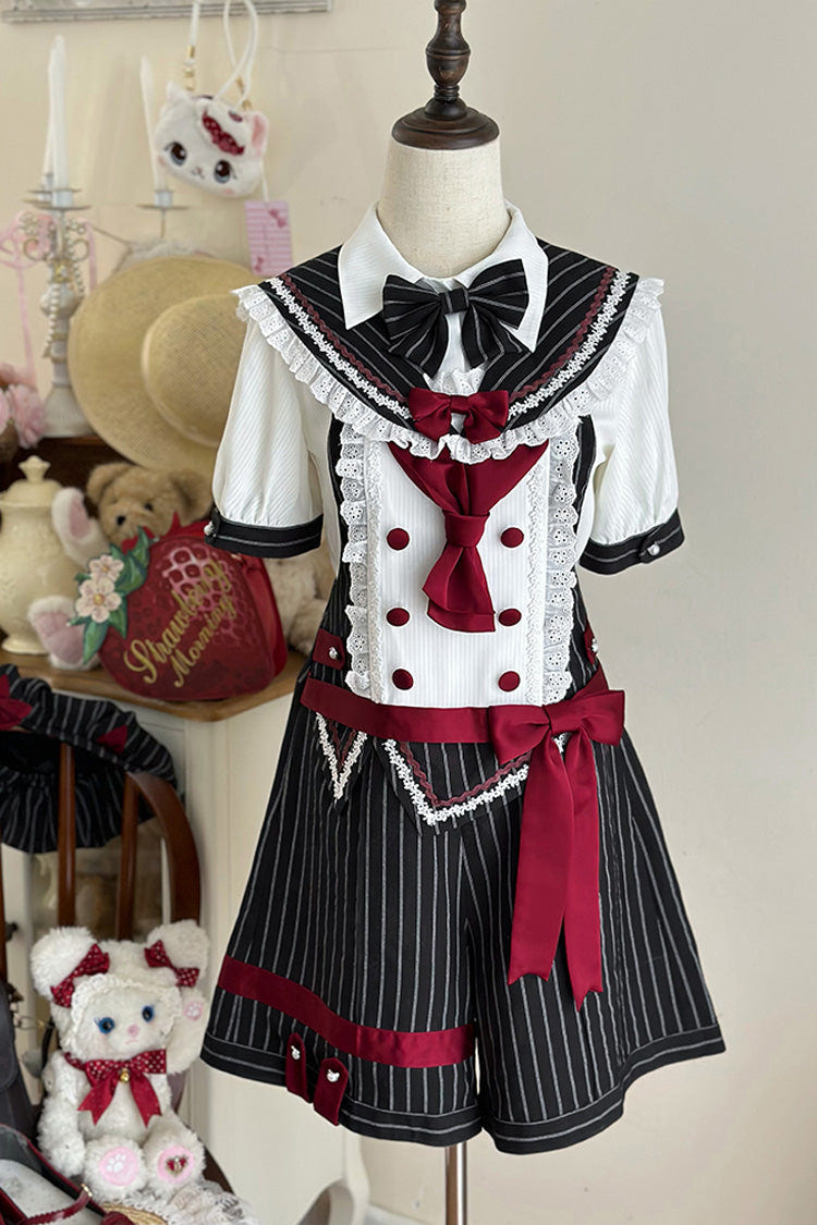 Chartres Meow Team Bowknot Ouji Fashion Cool Lolita Shorts Set 3 Colors - Product - 10