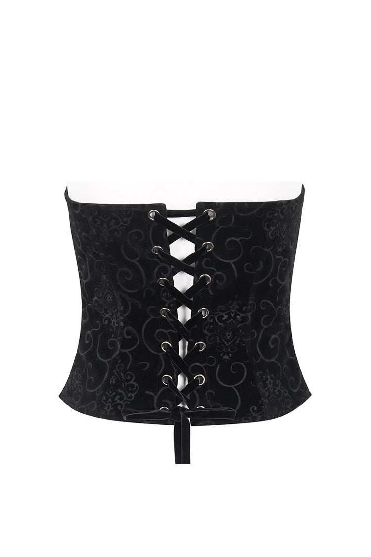 Black/Red Lace Up Women's Gothic Corset - Product - 9