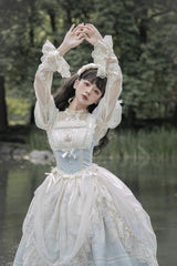 Dream Doll Ballet Rabbit Print Sweet Lolita Jsk Dress 2 Colors - Product - 7
