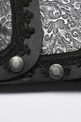Black Print Embroidery Men's Steampunk Shoulder Harness - Product - 7