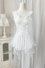 White Bowknot Sleeveless Cute Sweet Lolita One Piece Swimsuit - Product - 3