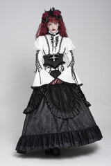 Black Lace Lace-Up Cross&Eyes Underbust Slim Women's Gothic Corset - Product - 2