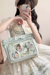 [Ballet Holiday] Ruffled Bow Sweet Japanese Crossbody Shoulder Lolita Itabag 10 Colors - Product - 3