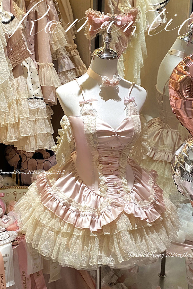 Pink [Ballet Cat] Multi-Layered Ruffle Lace Sweet Princess Lolita Dress - Product - 10
