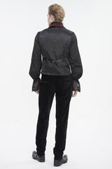 Red Embossed Feather Men's Gothic Waistcoat - Product - 6