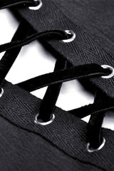 Black Little Devil Sleeveless Multi-Layered Lace-Up Women's Punk Slip Graduation Dress - Product - 15