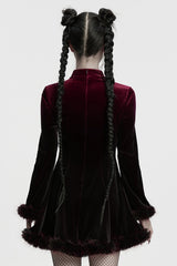 Black/Red Long Sleeves Gradient Women's Gothic Dress - Product - 3