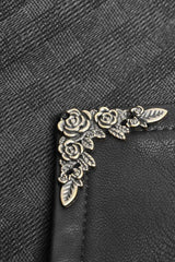 Black V Collar Sleeveless Metal Buckle Mens Steampunk Crossover Formal Vest - Product - 7