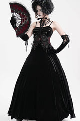 Black Tassels Hanayome Lace-Up Women's Gothic Slip Wedding Dress - Product - 8