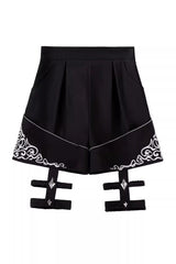 Black [Sword of Oath] Long Sleeves Embroidered Gothic Vintage Knight Prince Ouji Lolita Set - Shorts - 15