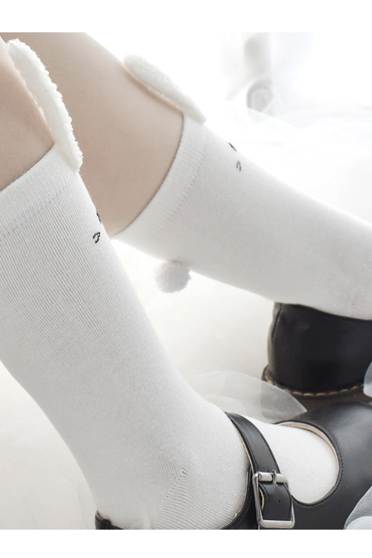 Cute Three-Dimensional Bunny Ears Sweet Lolita Socks 2 Colors - Product - 4