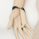 Black Vampire Retro Fashion Handmade Lace Ruby Female Party Gothic Lolita Ring Bracelet - Product - 5