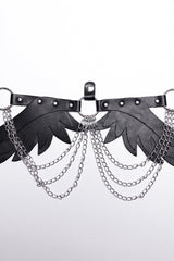 Artificial Leather Stitching Women's Steampunk Feather Wing Harness 2 Colors - Product - 5