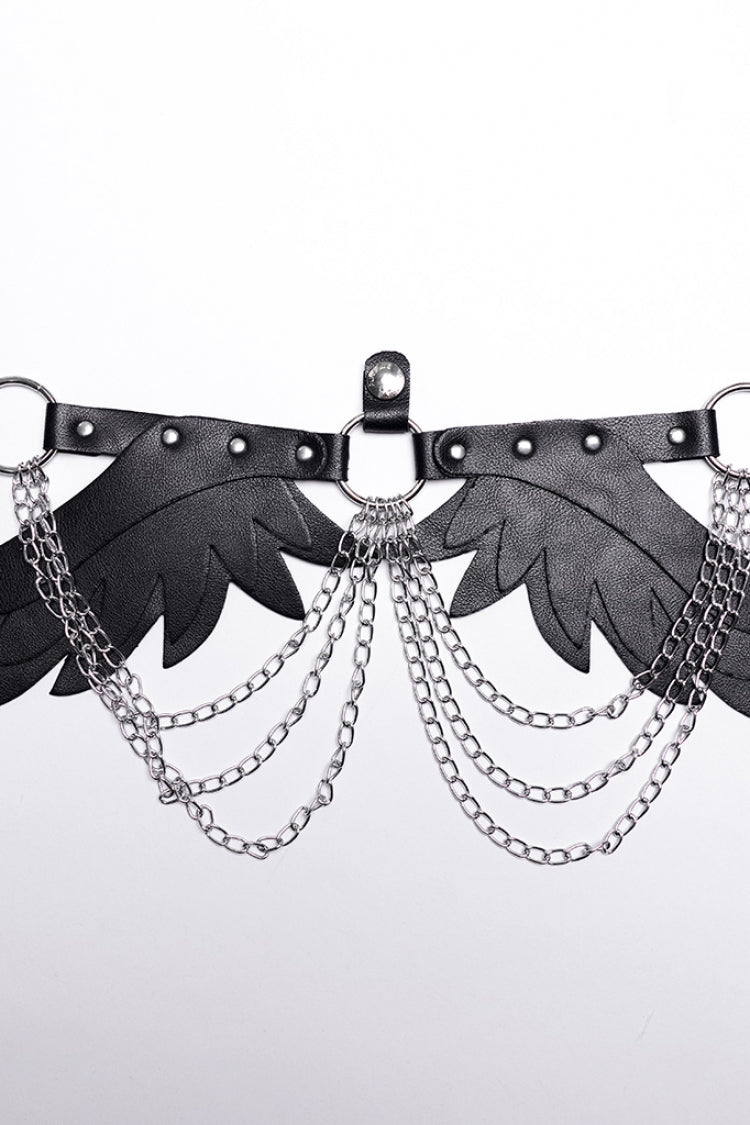 Artificial Leather Stitching Women's Steampunk Feather Wing Harness 2 Colors - Product - 5