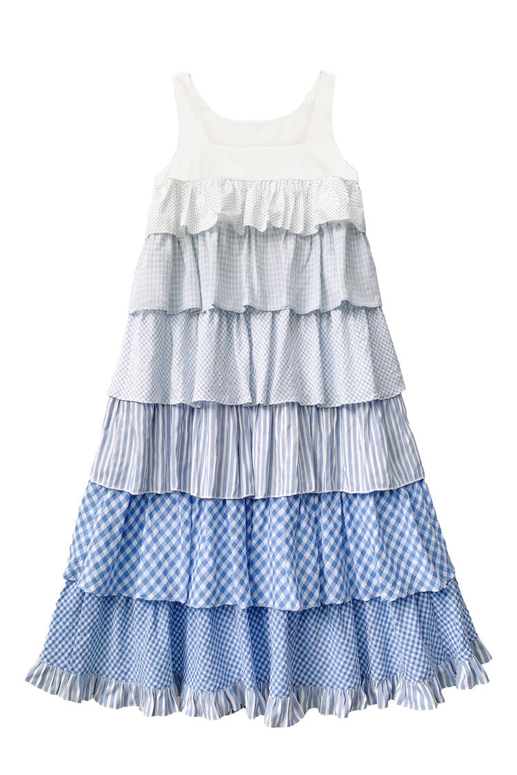 Blue [Go To The Beach] Multi-Layered Print Ruffle Holiday Sweet Lolita Jsk Dress - Product - 3