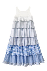 Blue [Go To The Beach] Multi-Layered Print Ruffle Holiday Sweet Lolita Jsk Dress - Product - 3