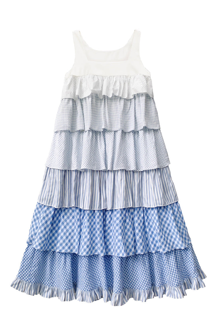 Blue [Go To The Beach] Multi-Layered Print Ruffle Holiday Sweet Lolita Jsk Dress - Product - 3