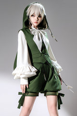 Green [Rabbit Feather] Sweet Prince Handsome Ouji Lolita Vest - Green - 1