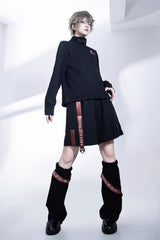 Black Unmarked Blade Gothic Handsome Ouji Lolita Shorts - Product - 9