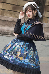Dark Bule Sea of Abyss Japanese Style Ruffled Classic Lolita JSK Dress - Product - 4