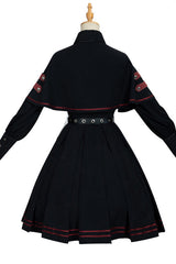 Black Punishment Execution Officer Series Military Style Shirt and Skirt Set Gothic Lolita Dress - Product - 8