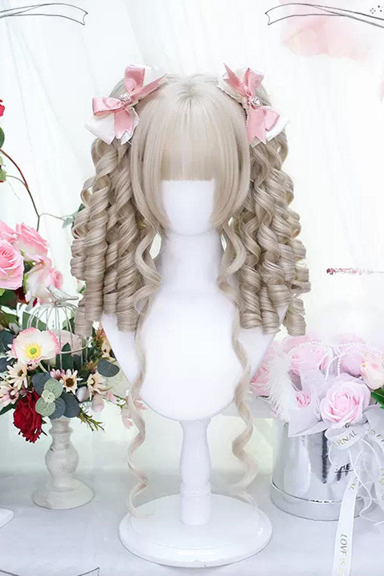 Beige Secondary Roman Curls Sweet Lolita Wigs - Beige - 1